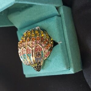 KURT GEIGER LONDON Rainbow Crystal Eagle Ring Size 7.5